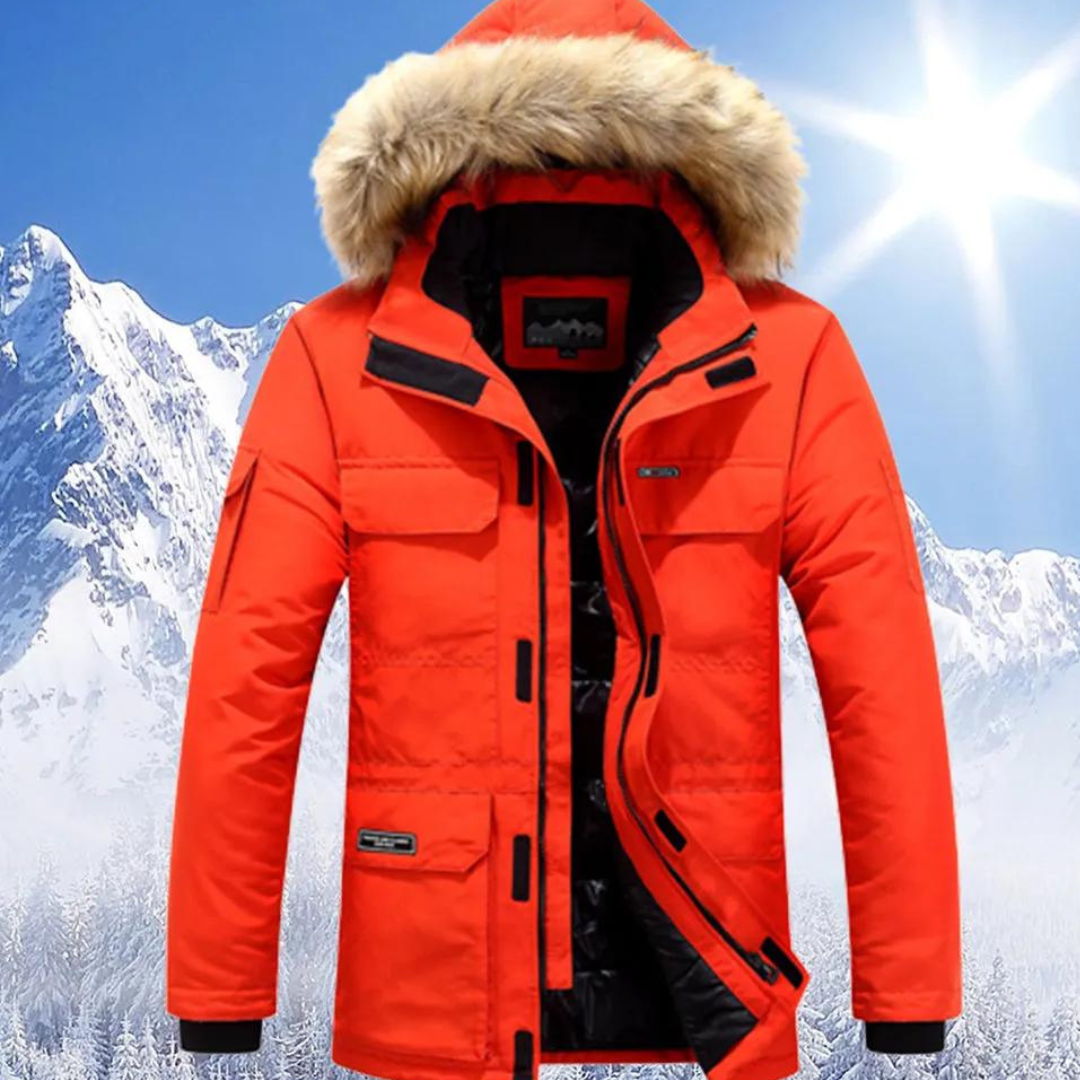 Winterparka mit Kapuze und warmem Innenfutter für Herren