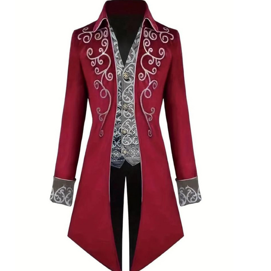Gothic-Jacke mit dekorativen Mustern und Asymmetrischem Schnitt für Herren