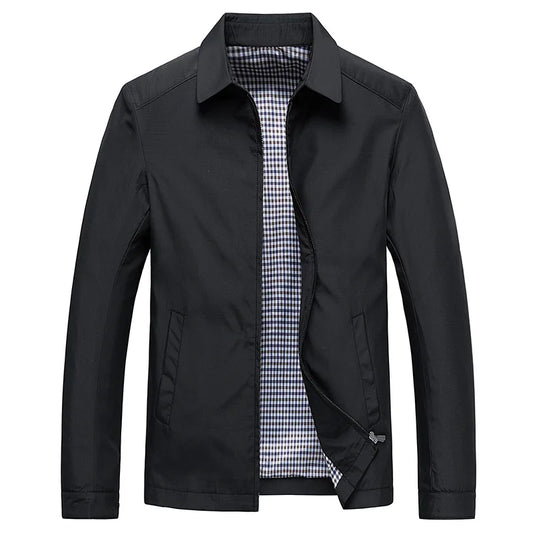 Freizeitjacke mit Kariertem Futter und Reißverschluss